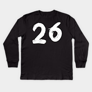 Number 26 Kids Long Sleeve T-Shirt